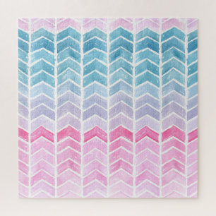 Gradient Zickzack: Watercolor Herringbone-Muster.