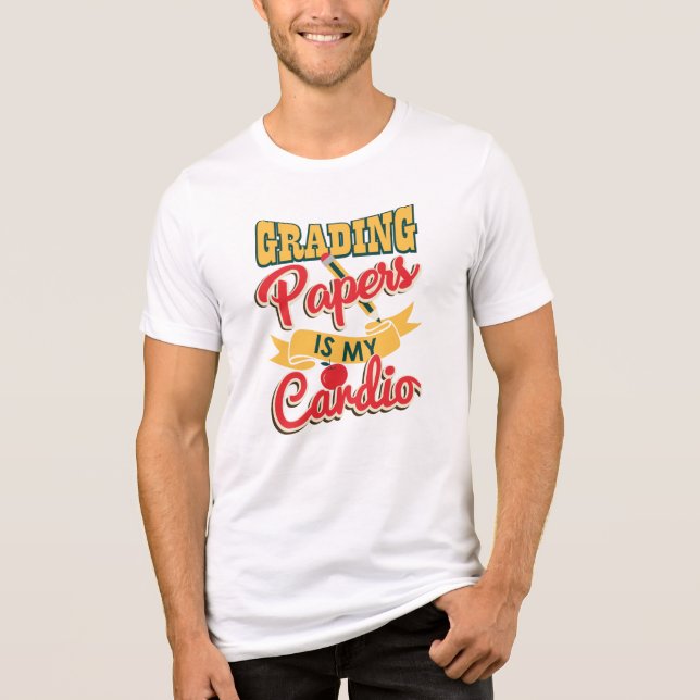 Grading Papers ist mein Cardio-Lehrer Tri-Blend Shirt (Vorderseite)