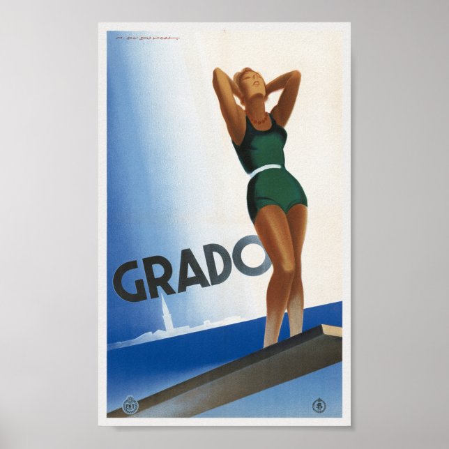 Grado Italie Poster vintage 1933 (Devant)