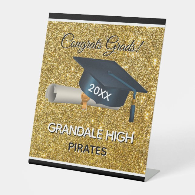 Grads! Fun, Custom Graduation Party Sockelschild (Vorderseite)