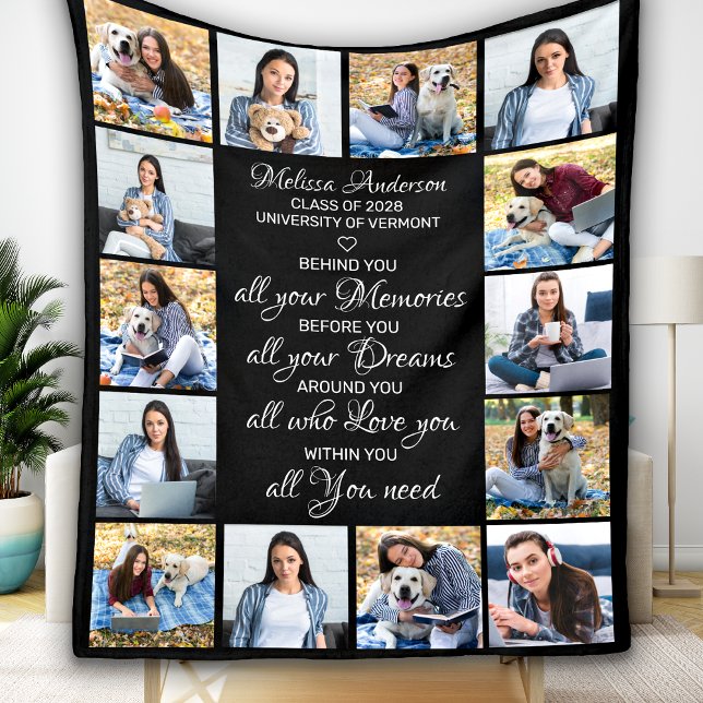 Graduate 14 Photo Collage Inspirational Graduation Fleecedecke (Von Creator hochgeladen)