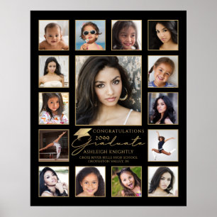 Graduate 15 Foto Collage Handgeschriebene Script C Poster
