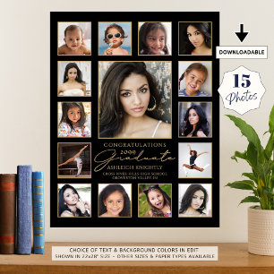 Graduate 15 Foto Collage Handgeschriebenes Skript  Poster