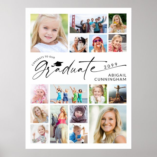 Graduate 16 Photo Memory Board Poster (Vorne)