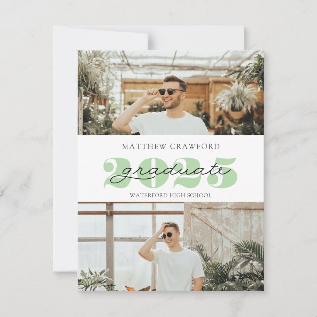 Graduate 2025 Foto Ankündigung moderne Drehbuch (Vorderseite)