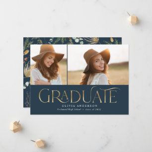 Graduate 2 Foto Aquarellblau Ankündigung
