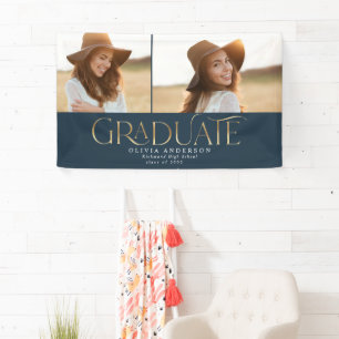 Graduate 2 Foto Aquarellblau Banner