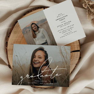 Graduate 2 Foto Collage Graduation Party Einladung