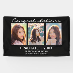 Graduate 3 Foto Collage White Script 2021 Banner