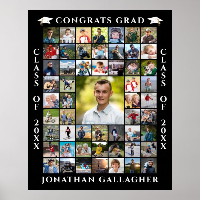 Graduate 55 Photo Collage Congrats Grad Poster (Vorne)