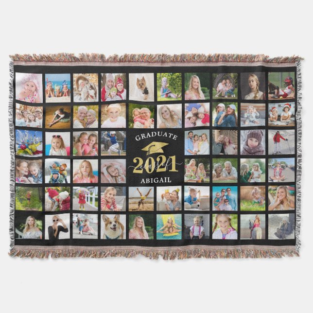 Graduate 57 Foto Collage Personalisiert Decke (Vorderseite)
