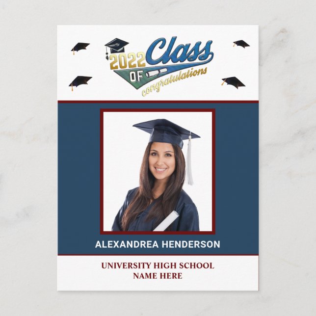 Graduate Abschluss Foto Glückwunsch laden Postkart Postkarte (Vorderseite)