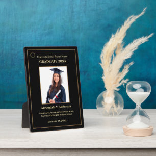 Graduate Abschluss Foto Gold Logo Modern Award Fotoplatte