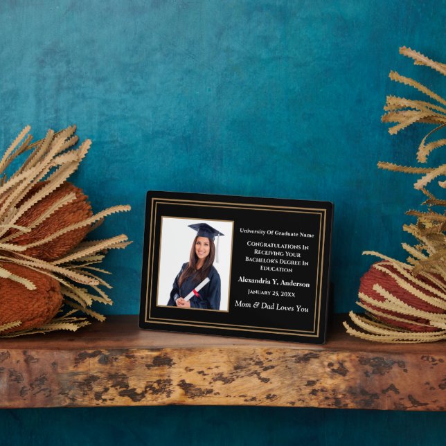 Graduate Abschluss Foto School Awards Custom Fotoplatte (Seite)