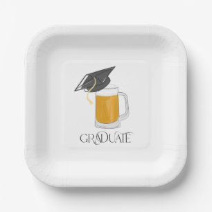 Graduate Abschluss Grad Cap Beer Pappteller