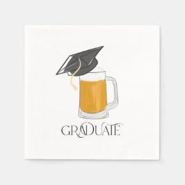 Graduate Abschluss Grad Cap Beer Serviette