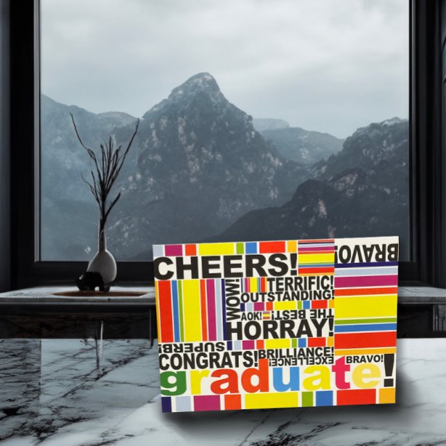 Graduate Abschluss Herzlichen Glückwunsch Grand Ca Karte (This Graduate card add color to any environment! Send your good wishes with is card.)