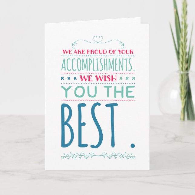 Graduate Accomplishs Glückwünsche Karte (Vorderseite)