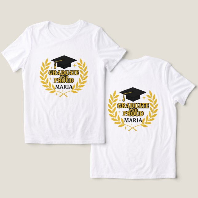 Graduate and Proud Maria Tri-Blend Shirt (Design Vorderseite & Rückseite)