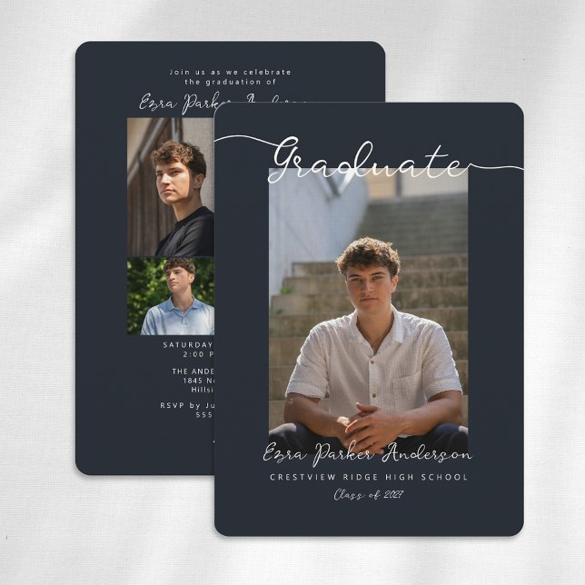 Graduate Announcement and Invitation with Photos (Graduation announcement and invitation with photo collage)