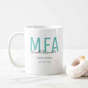 Graduate Aquamarin Black Date Name Degree MFA Kaffeetasse