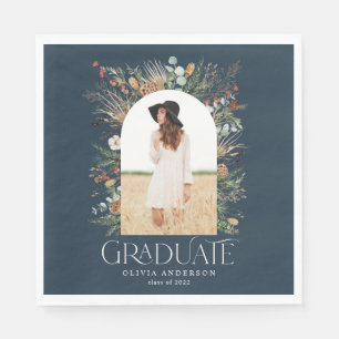 Graduate arch 1 Foto blaues botanisches Party Serviette