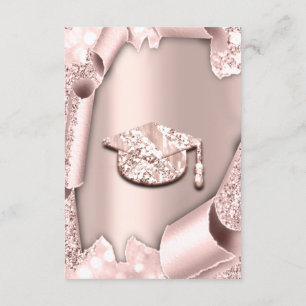 Graduate Bachelorette GIRL Rose Pink 3D Einladung
