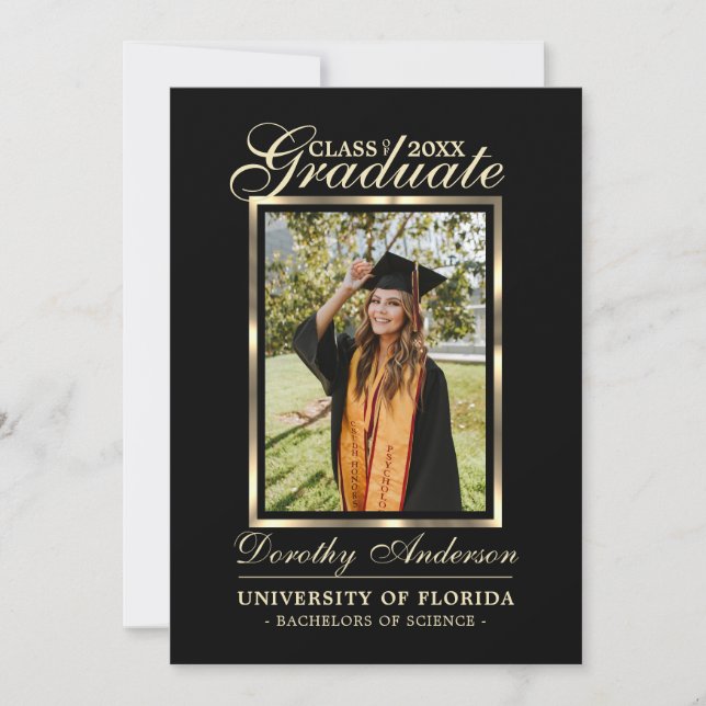 Graduate Black Gold | FOTO Vielen Dank Ankündigung (Vorderseite)