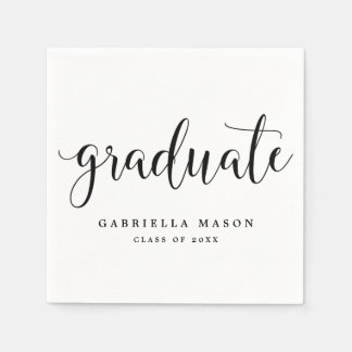 Graduate Black Script | Benutzerdefinierte Hinterg Serviette