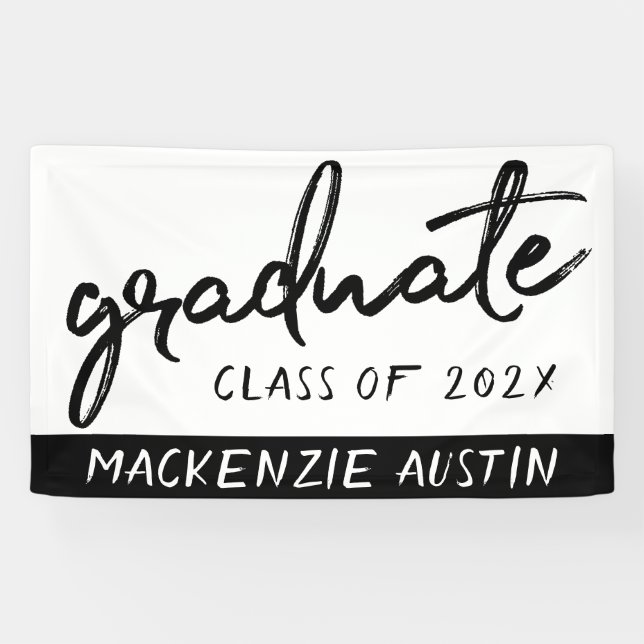 Graduate Black Script | Klassischer Keepake mit de Banner (Horizontal)