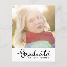Graduate Black Typography | Save the Date Foto Ankündigungspostkarte