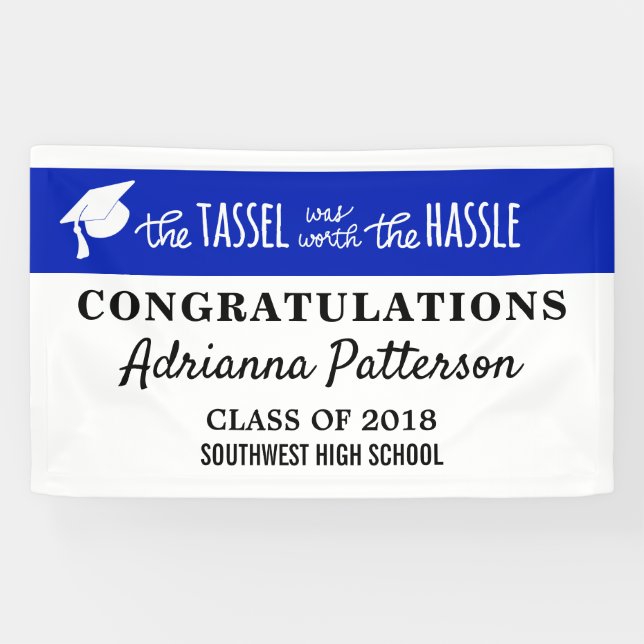 Graduate Blue| Die Tassel war der Hass wert Banner (Horizontal)