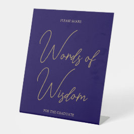 Graduate Blue Typografy Abschluss Tabletop-Zeichen Sockelschild