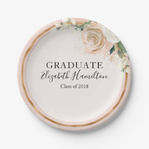 Graduate Blush & Rose Gold Modernes Chic Pappteller