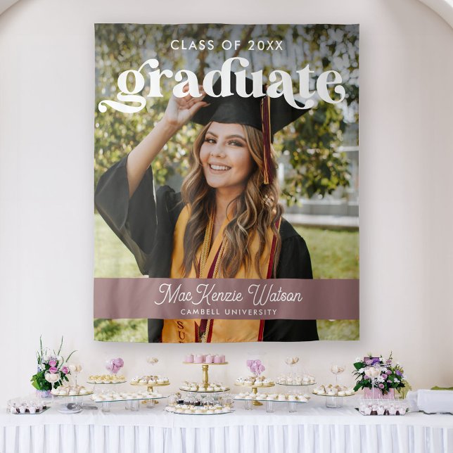 Graduate Boho Chic Trendy Class of 2025 Abschluss Wandteppich (Von Creator hochgeladen)
