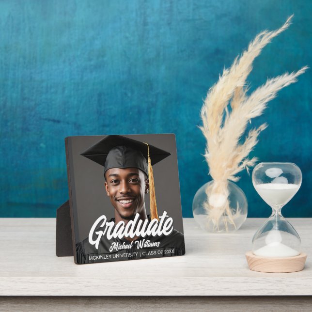 Graduate Bold Script Graduation Gift Photo Fotoplatte (InSitu)