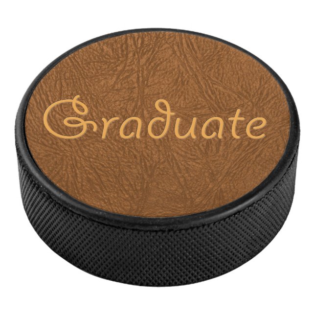Graduate Brown Cowhide Leather Textur aussehen Eishockey Puck (3/4)