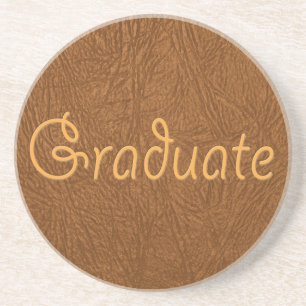 Graduate Brown Cowhide Leather Textur aussehen Getränkeuntersetzer