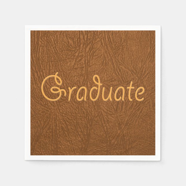 Graduate Brown Cowhide Leather Textur aussehen Serviette (Vorderseite)