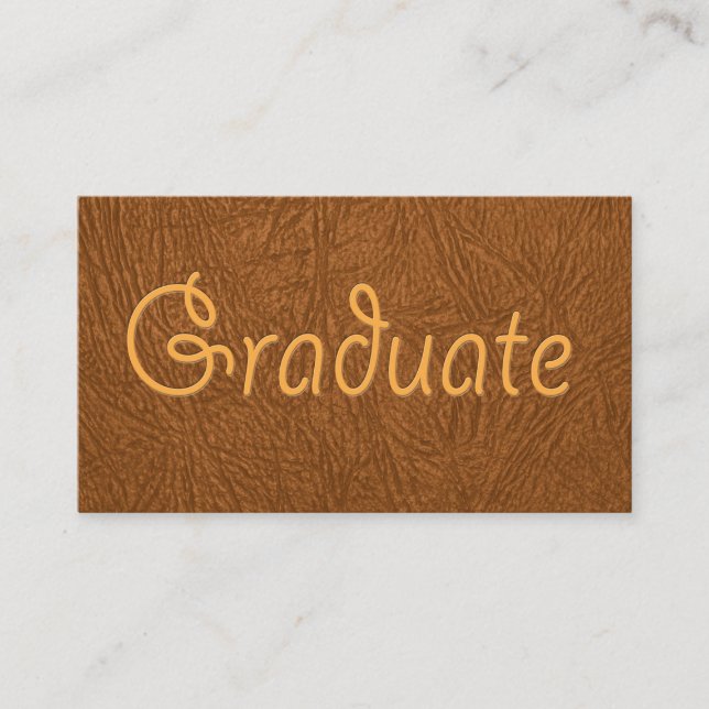 Graduate Brown Cowhide Leather Textur aussehen Visitenkarte (Vorderseite)