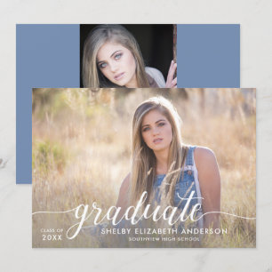 Graduate Calligraphy 2 Foto Abschluss Einladung