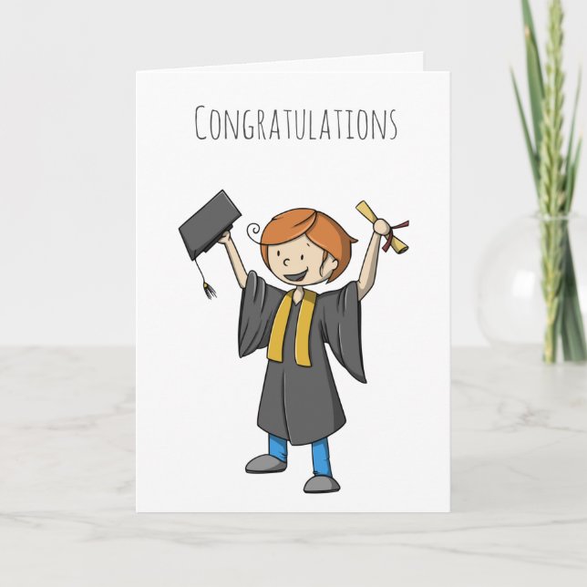 Graduate Celebrating Glückwunsch Abschluss Karte (Vorderseite)