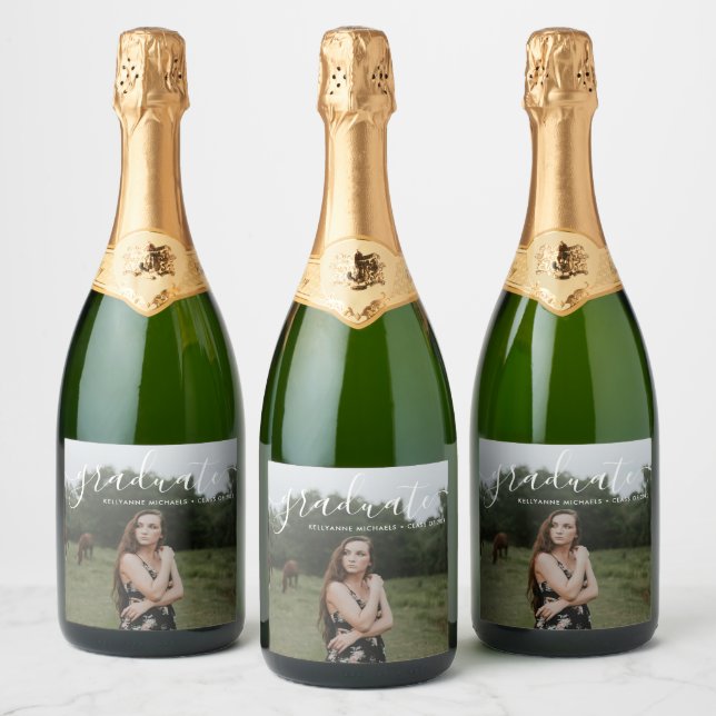 Graduate Champagne Foto Custom (Flaschen)