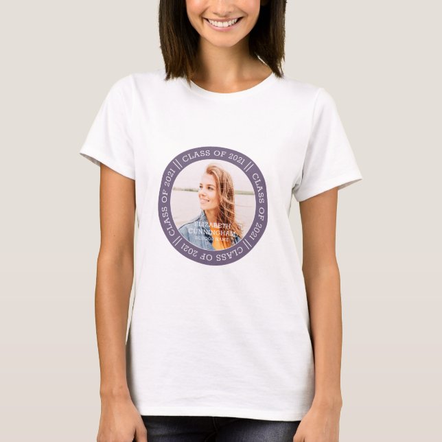 Graduate Class 20XX| Modernes Foto des Abschlusses T-Shirt (Vorderseite)