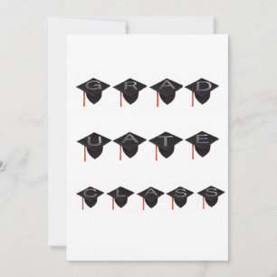 Graduate Class Caps Schwarz-weiß Modernes Grußverh Feiertagskarte