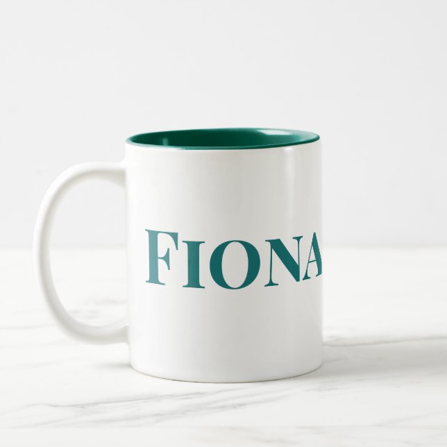 Graduate "Class" Celebration Green & White Zweifarbige Tasse (Links)