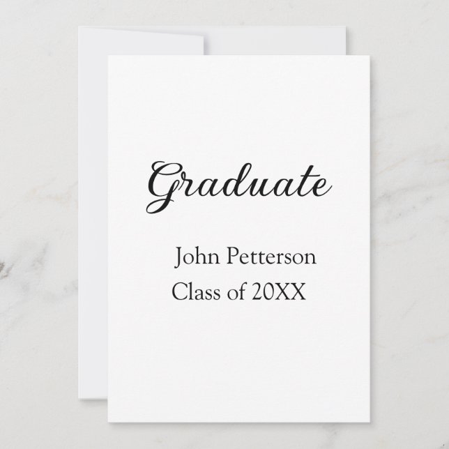Graduate Class of 20XX simple minimale Abschluss m Einladung (Vorderseite)
