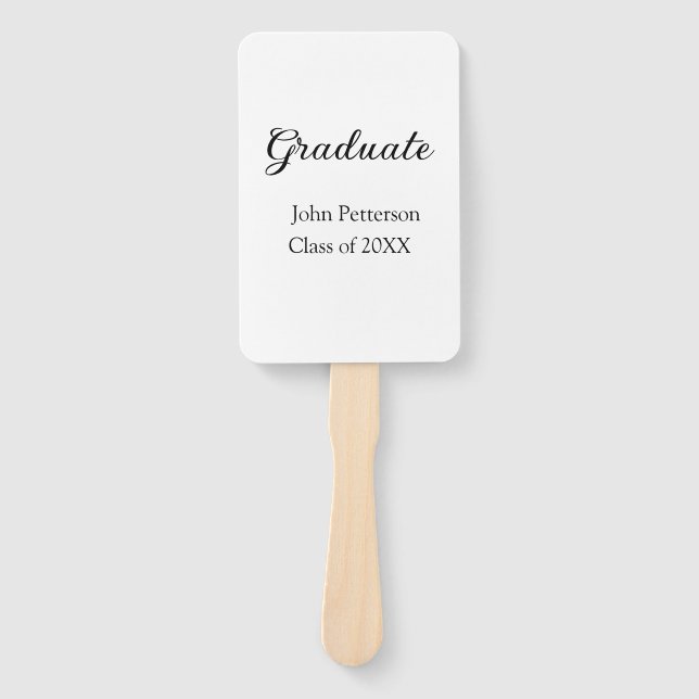 Graduate Class of 20XX simple minimale Abschluss m Fächer (Vorderseite)