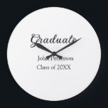 Graduate Class of 20XX simple minimale Abschluss m Große Wanduhr<br><div class="desc">Gestaltung</div>