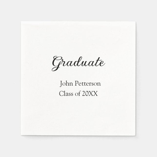 Graduate Class of 20XX simple minimale Abschluss m Serviette (Vorderseite)